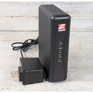 Zoom Cable Modem DOCSIS 3.0 5345 Series 1112 Black w Power Adapter